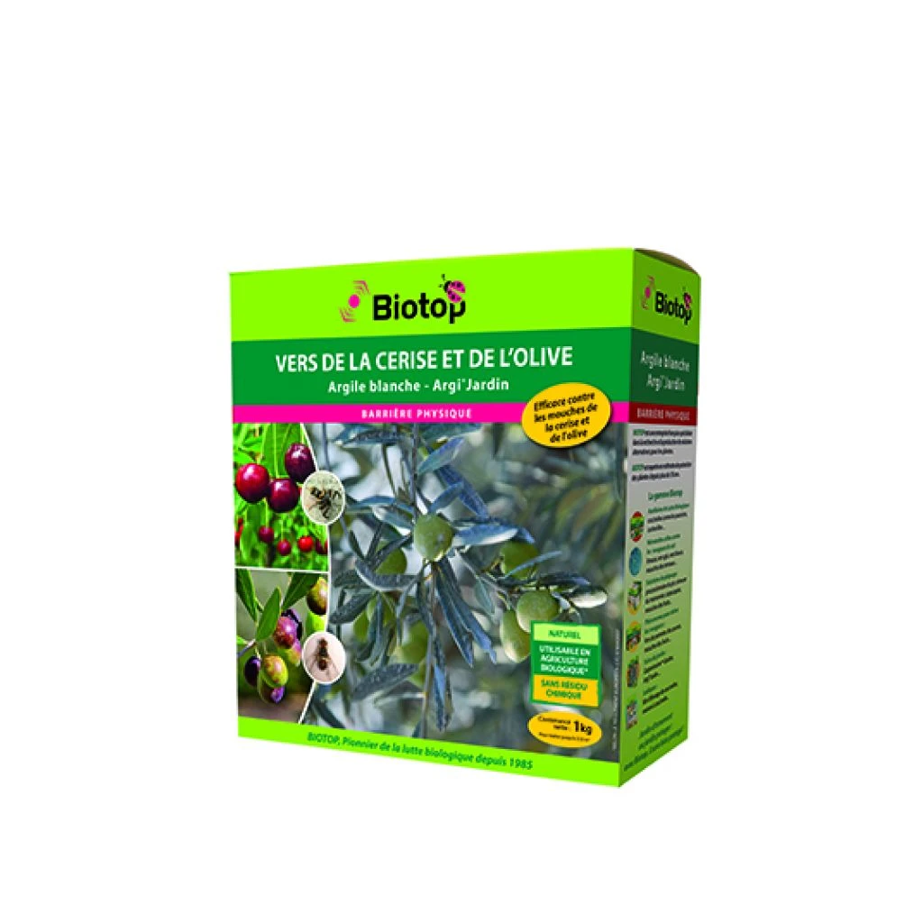Argile Protectrice Contre Les Vers Et Mouches De La Cerise Et De L'olive Biotop 1 Argile Protectrice Contre Les Vers Et Mouches De La Cerise Et De L'olive Biotop