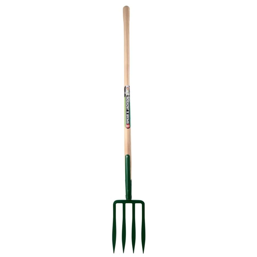 Fourche à Bêcher 4 Dents Spatulées 23 Cm Avec Manche En Bois Pomme Spear & Jackson 1 Fourche à Bêcher 4 Dents Spatulées 23 Cm Avec Manche En Bois Pomme Spear & Jackson